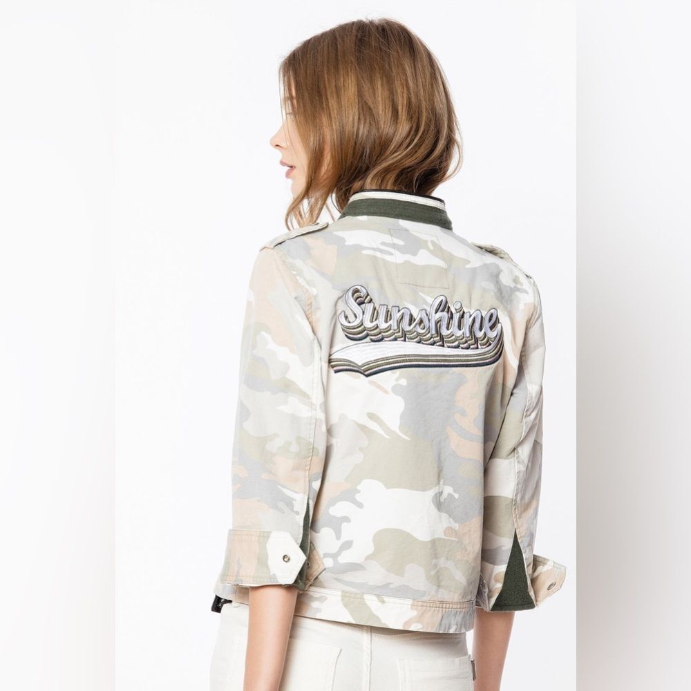 Zadig & Voltaire Kavy Camo Jacket NWT S Cargo Utility Grunge Gorpcore - Picture 5 of 16